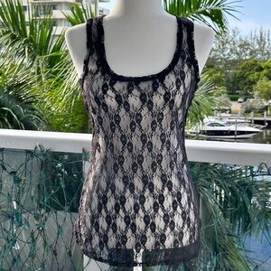 Racerback Black Lace Tank Top